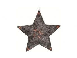 Julstjärna Stor, 20 st ljuspunkter, Svart, 50 cm