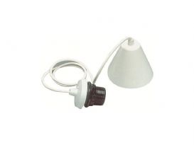 Pendel med  lamppropp, Vit, 1,2 m, E27